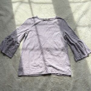 Reitmans Light Purple Bell Sleeve Top with Full Back Zip | Casual Size XS